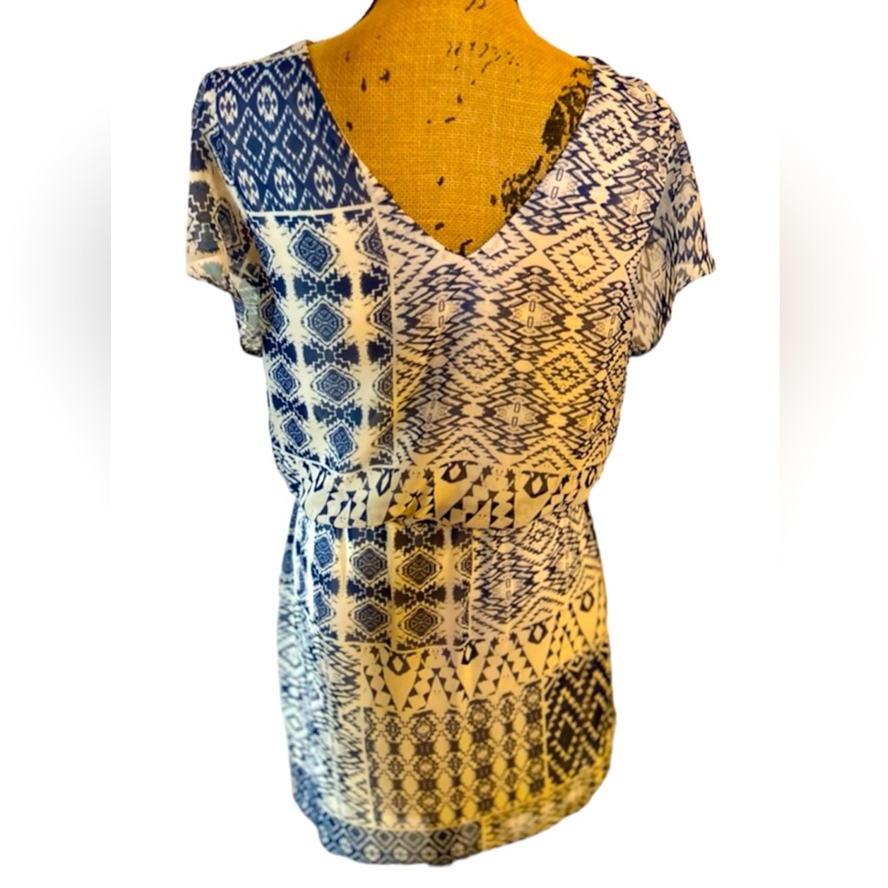 Bisou Bisou Michele Bohbot drop waist 6 Flutter Sleeve Pullover Dress